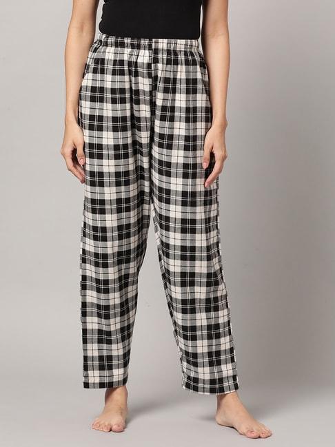 kryptic-beige-&-black-cotton-checks-pyjamas