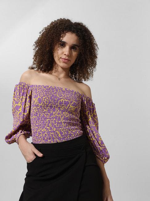 only-purple-&-yellow-floral-print-top