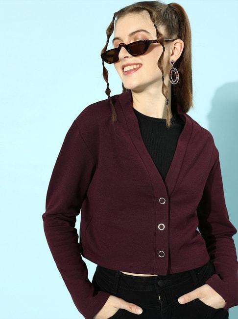 kassually-burgundy-cotton-relaxed-fit-cardigan