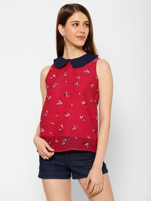 kassually-red-floral-print-top