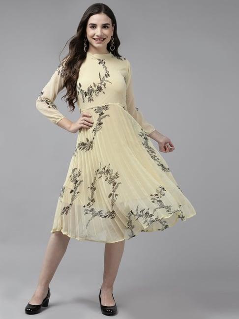 aarika-beige-printed-a-line-dress