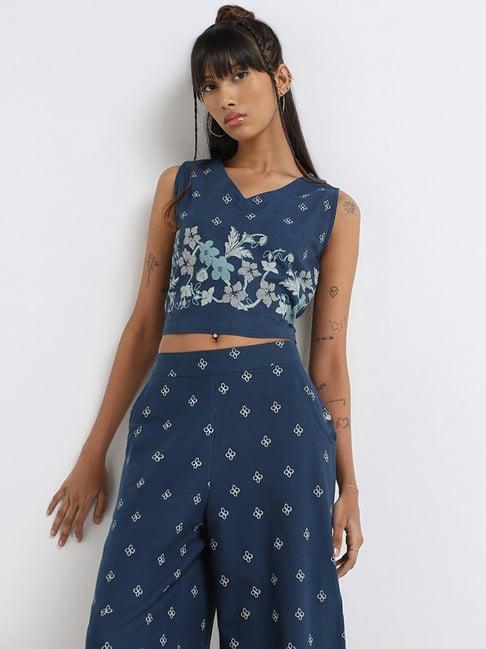 bombay-paisley-by-westside-blue-printed-top