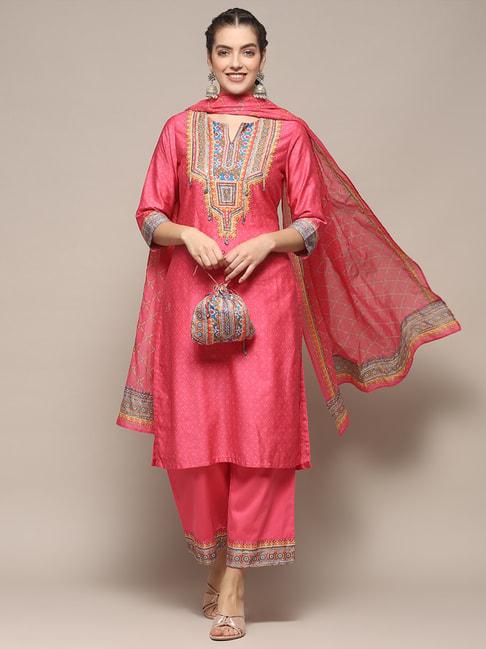 biba-pink-cotton-printed-kurta-palazzo-set-with-dupatta