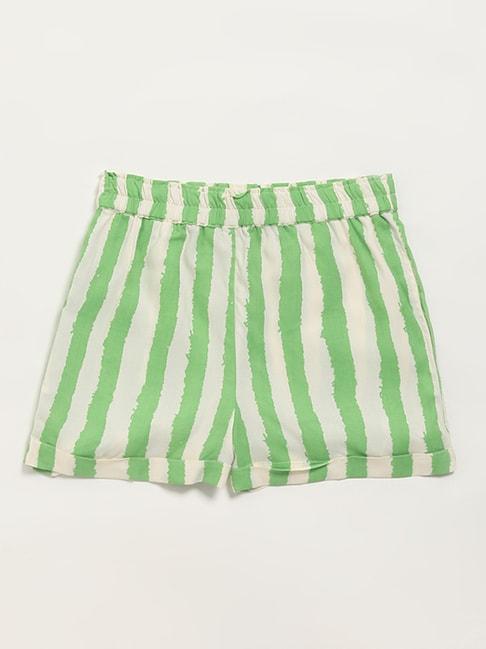 utsa-kids-by-westside-green-striped-shorts