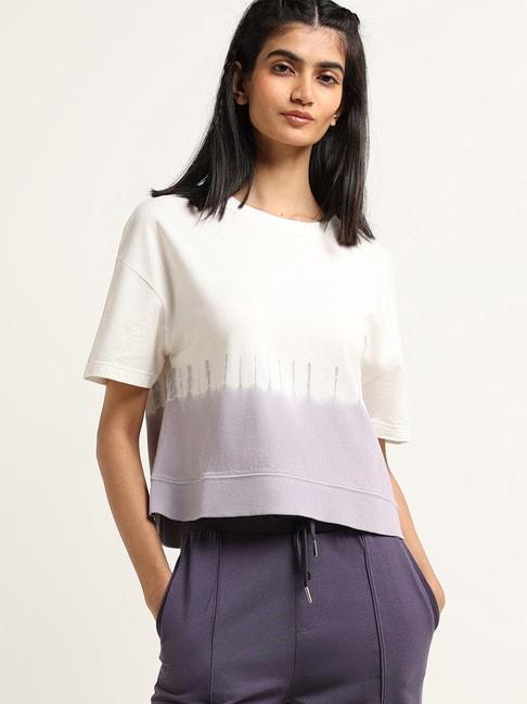 studiofit-by-westside-purple-&-white-loose-fit-t-shirt