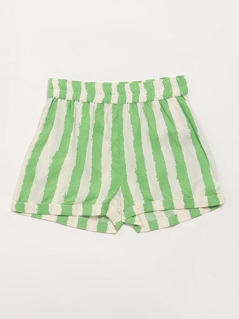 utsa-kids-by-westside-green-striped-shorts