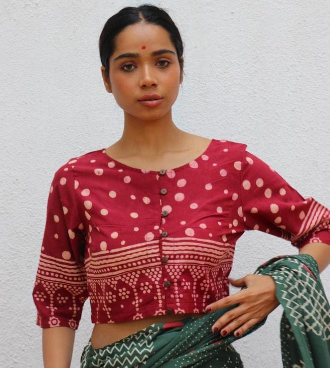 chidiyaa-maroon-paakhi-archive-of-longing-handblock-printed-cotton-crop-top-blouse