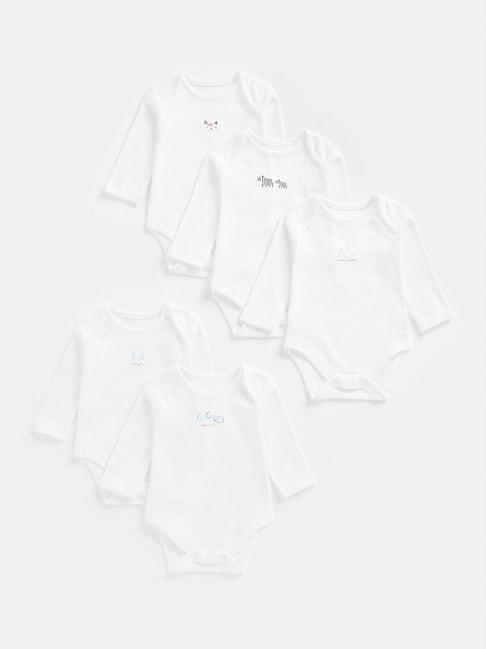 mothercare-kids-white-solid-full-sleeves-bodysuit-(pack-of-5)