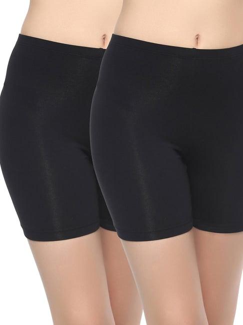 soie-black-cycling-shorts---pack-of-2