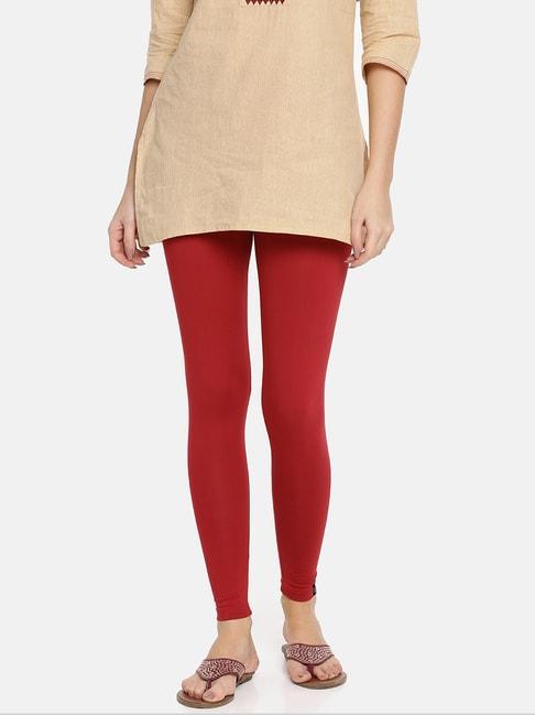 twin-birds-red-cotton-ankle-length-leggings