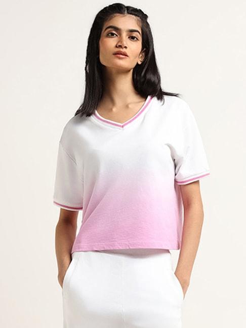 studiofit-by-westside-pink-&-white-ombre-t-shirt