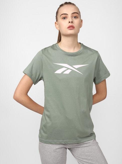 reebok-green-cotton-printed-t-shirt