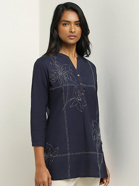 utsa-by-westside-blue-kantha-embroidered-kurti