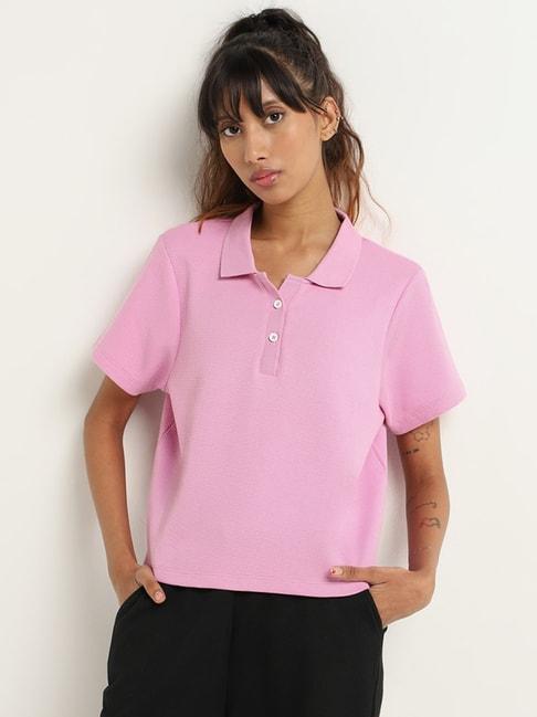 studiofit-by-westside-pink-polo-t-shirt