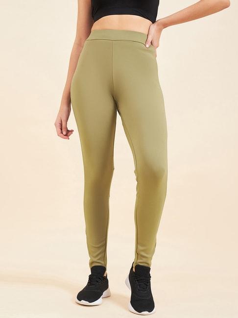 sweet-dreams-olive-green-printed-sports-tights