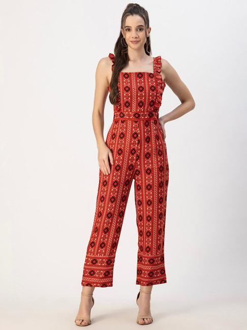 moomaya-red-printed-jumpsuit