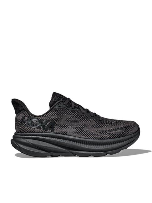 hoka-women's-w-clifton-9-black-running-shoes