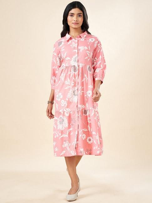 akkriti-by-pantaloons-pink-floral-print-shirt-dress