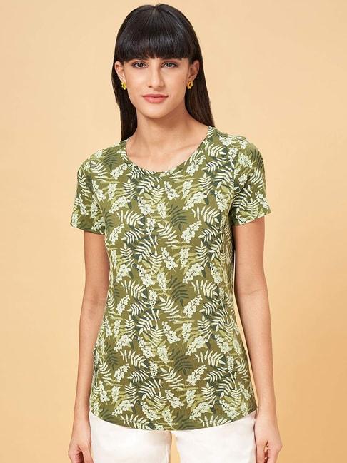 honey-by-pantaloons-green-cotton-floral-print-t-shirt