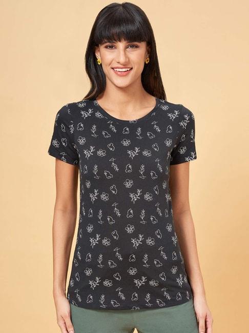 honey-by-pantaloons-jet-black-cotton-floral-print-t-shirt