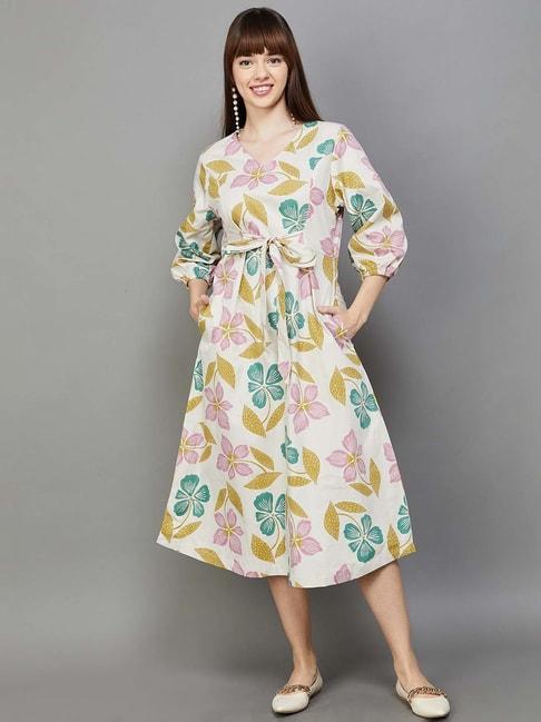 colour-me-by-melange-off-white-cotton-printed-a-line-dress