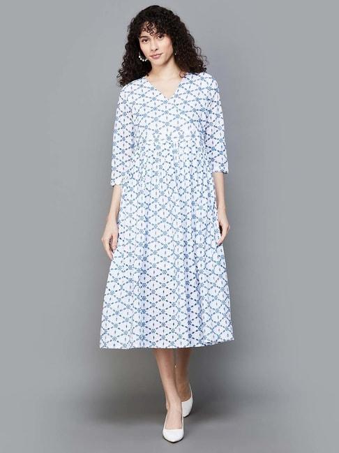 colour-me-by-melange-blue-cotton-embroidered-a-line-dress