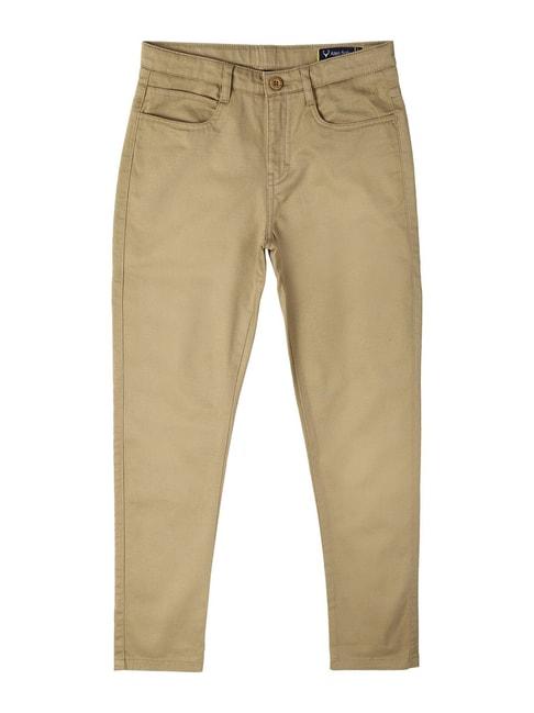 allen-solly-junior-brown-solid-trousers