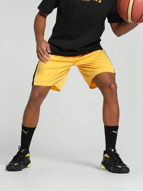 puma-shot-blocker-basketball-yellow-regular-fit-colour-block-sports-shorts