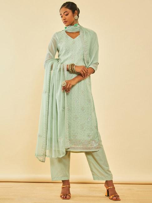 soch-sap-green-georgette-embroidered-unstitch-dress-material-with-stones
