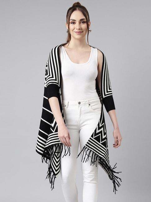 showoff-black-&-white-striped-poncho