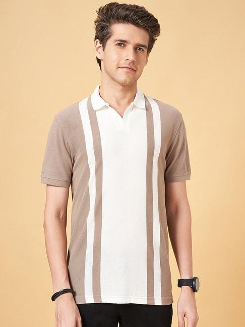 byford-by-pantaloons-beige-slim-fit-striped-polo-t-shirt