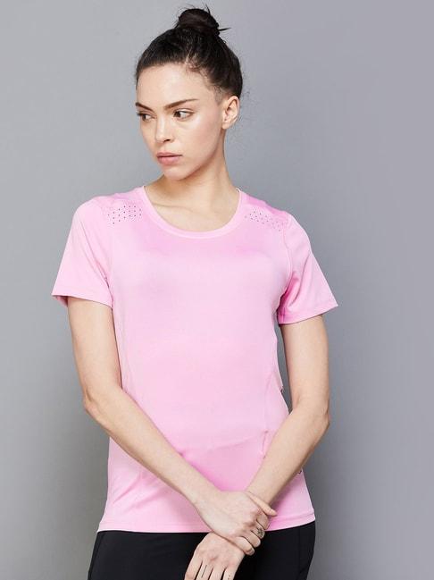 kappa-pink-self-pattern-sports-t-shirt