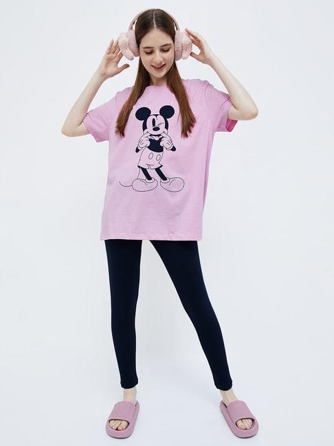 ginger-by-lifestyle-pink-&-black-cotton-printed-t-shirt-pyjamas-set