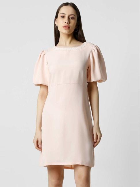 van-heusen-pink-embellished-shift-dress