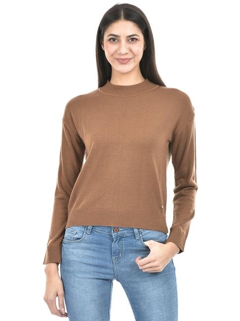 numero-uno-brown-regular-fit-sweater