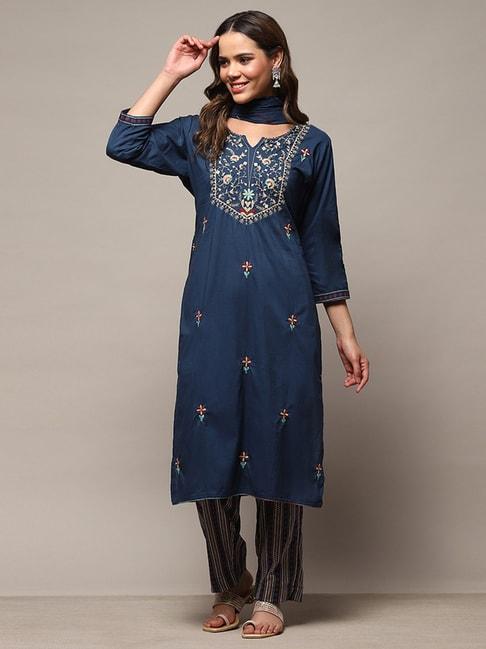 biba-blue-embroidered-cotton-unstitched-dress-material