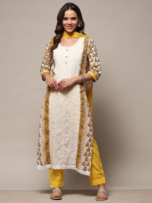 biba-yellow-&-white-printed-cotton-unstitched-dress-material