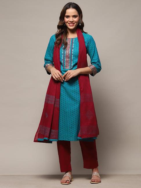 biba-blue-woven-cotton-unstitched-dress-material