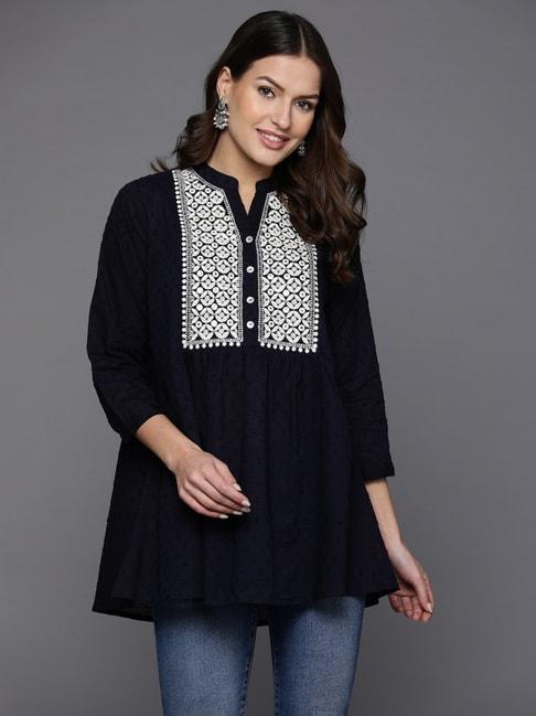 indo-era-navy-cotton-embroidered-tunic