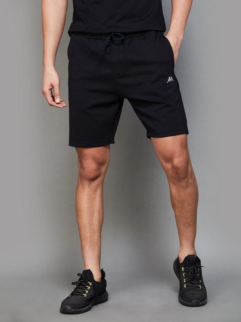 kappa-black-regular-fit-shorts