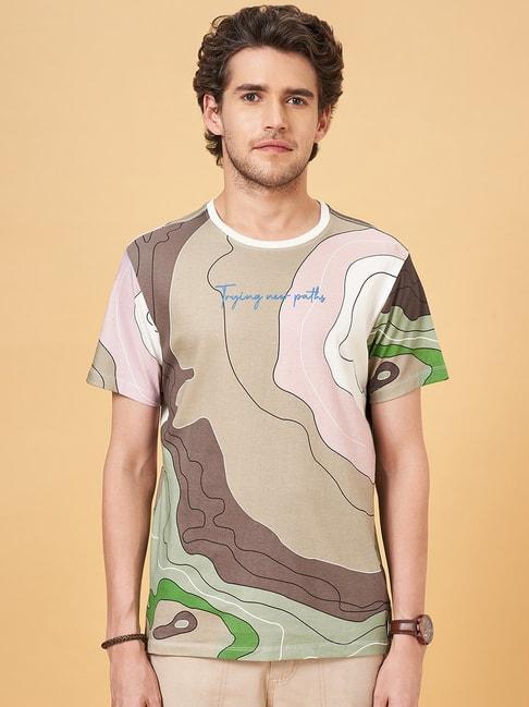 urban-ranger-by-pantaloons-sand-cotton-slim-fit-printed-t-shirt