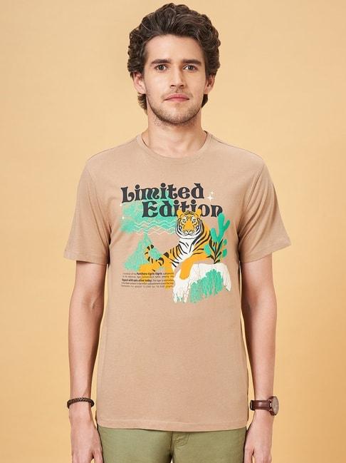 urban-ranger-by-pantaloons-butterscotch-cotton-slim-fit-printed-t-shirt