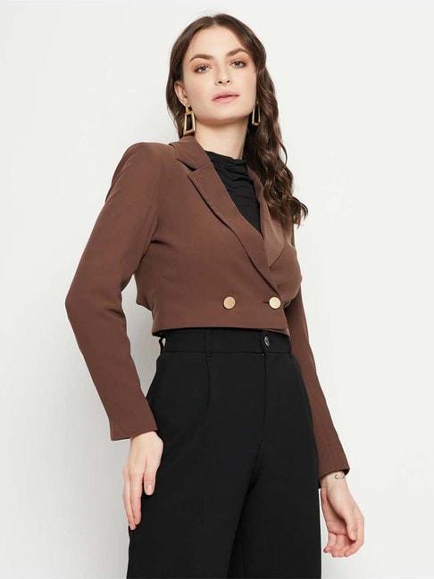madame-brown-regular-fit-cropped-blazer
