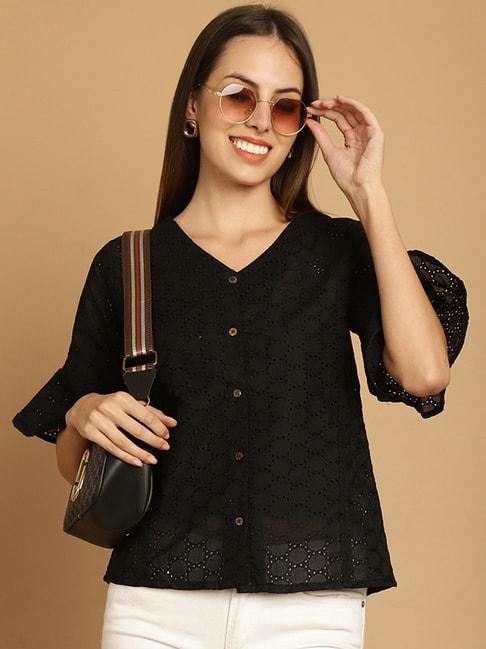 indian-needle-black-cotton-embroidered-shirt