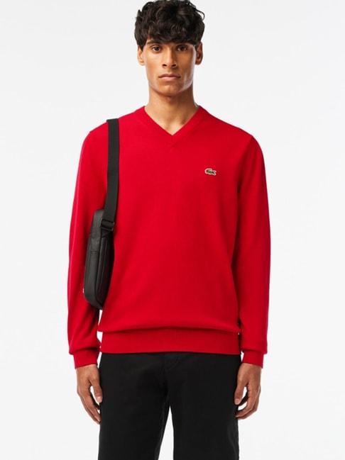 lacoste-red-cotton-regular-fit-sweater