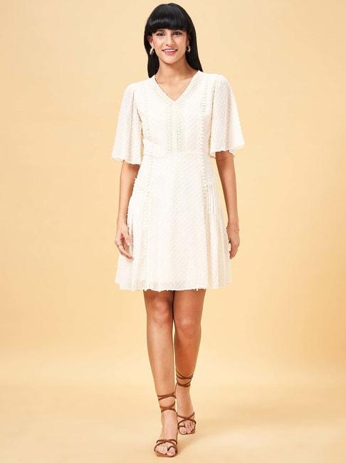 honey-by-pantaloons-white-self-pattern-a-line-dress