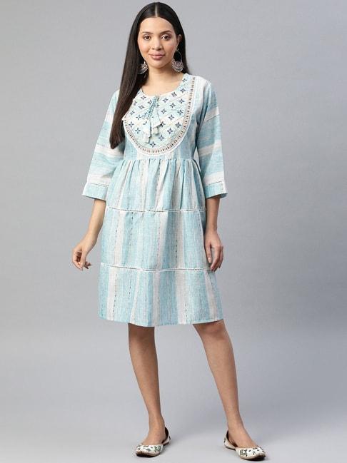 readiprint-fashions-blue-cotton-embroidered-a-line-dress