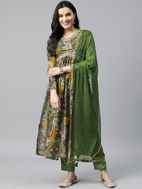 readiprint-fashions-green-printed-kurta-pant-set-with-dupatta