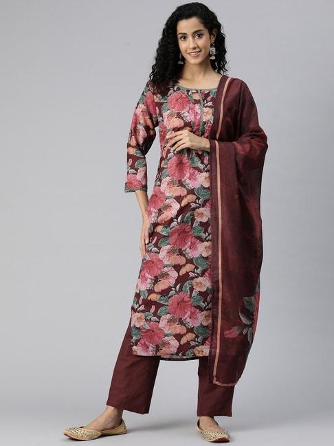 readiprint-fashions-maroon-cotton-floral-print-kurta-pant-set-with-dupatta