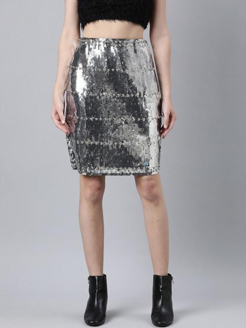 showoff-silver-embellished-skirt